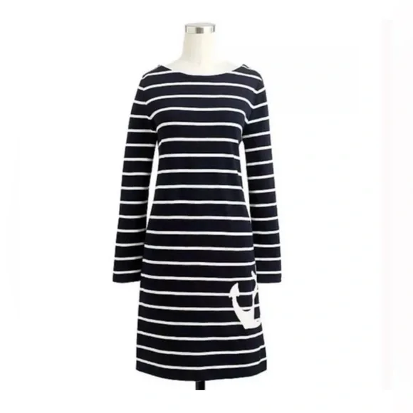 J. Crew Maritime Navy White Stripe Anchor Dress - Picture 2 of 7